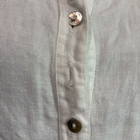 J.Jill White Linen Button Down Tunic Blouse Flaws - Picture 4 of 13